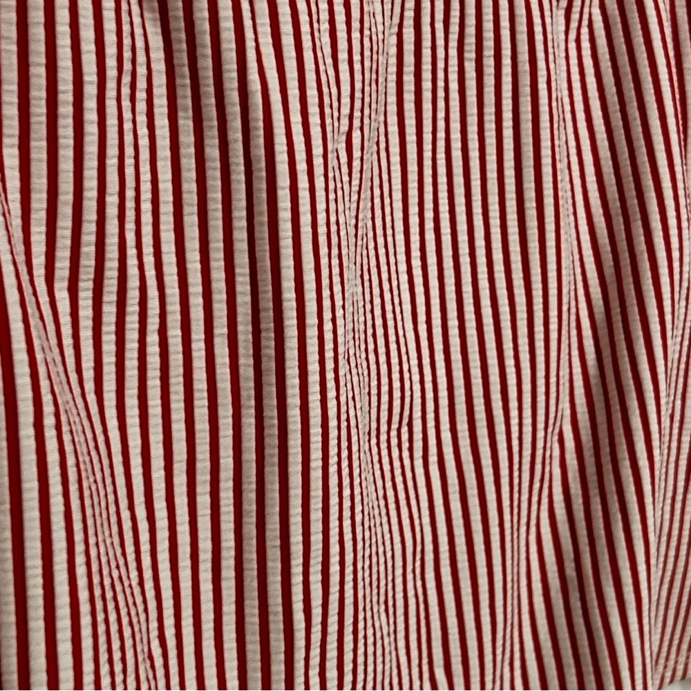 Swim by Cacique Red & White Striped Seersucker Swim Skirt with Brief Size 16 - Picture 3 of 9
